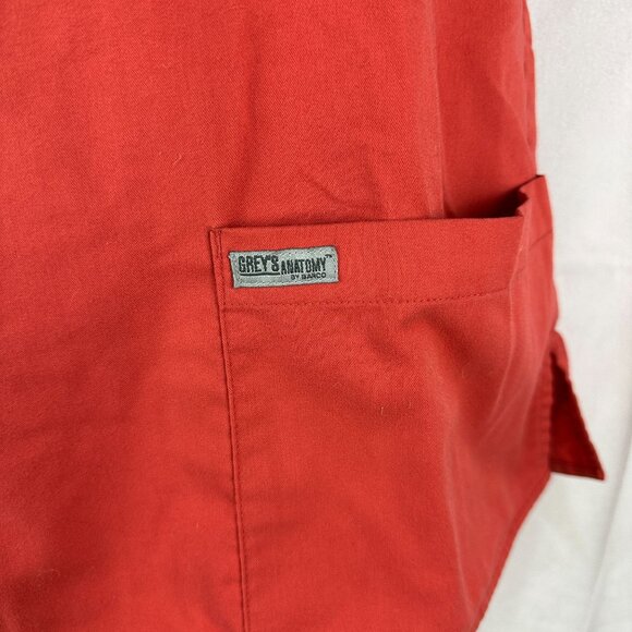 Greys Anatomy By Barco Womens Scrub Top Size M Red Polyester/Rayon - Picture 2 of 6
